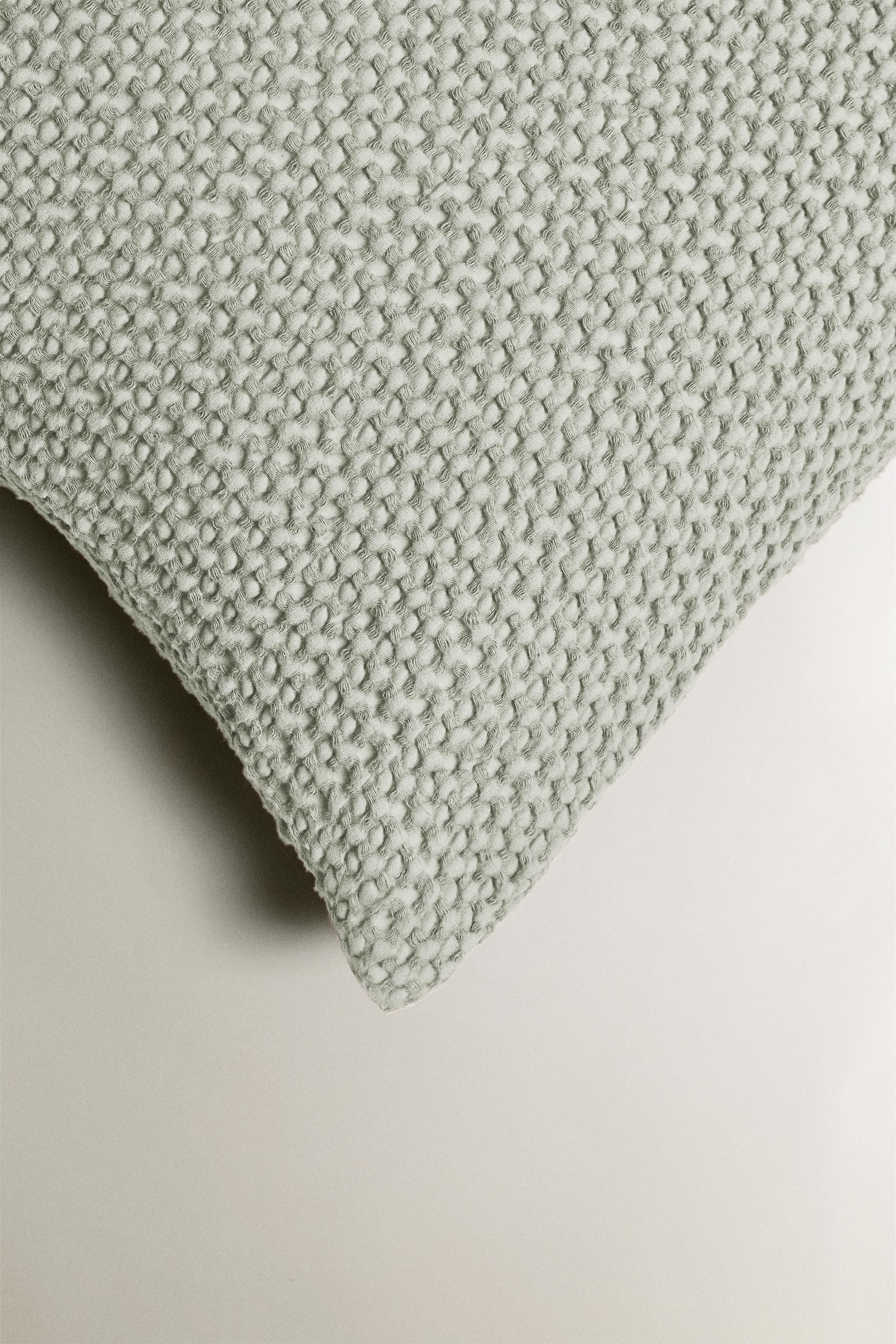 WAFFLE-KNIT THROW PILLOW COVER